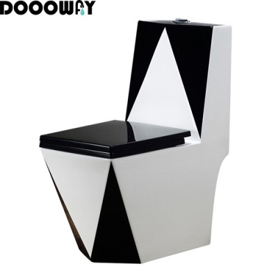 Colored diamond shaped Washdown Black one piece toilet